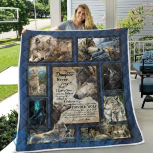 To My Daughter Wolf Gift For Daughter Blanket Quilt Product Photo