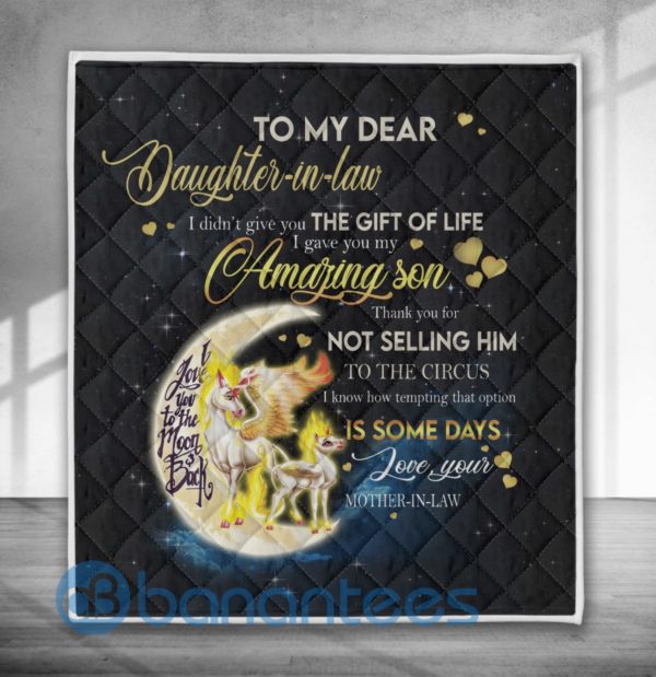 To My Dear Daughter In Law Blanket Quilt Product Photo