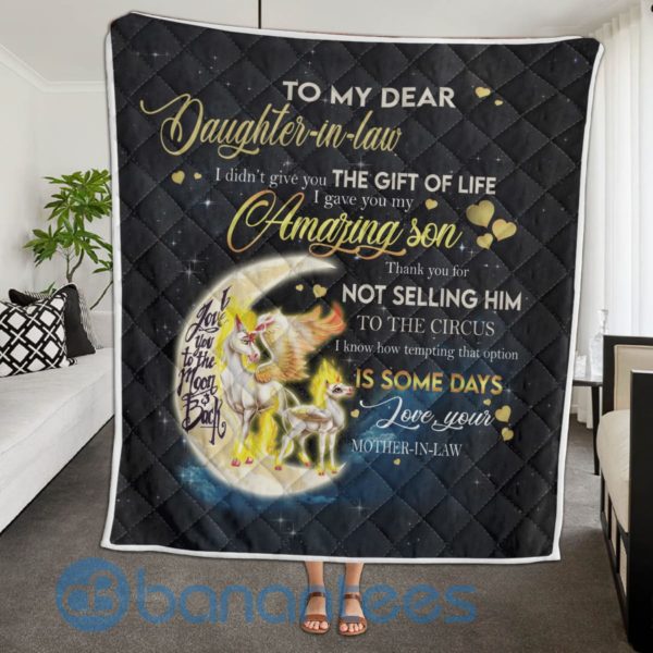 To My Dear Daughter In Law Blanket Quilt Product Photo