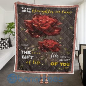 To My Dear Daughter In Law Rose Blanket Quilt Product Photo