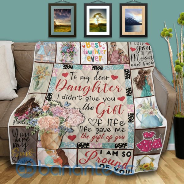 To My Dear Daughter Quilt Blanket Product Photo