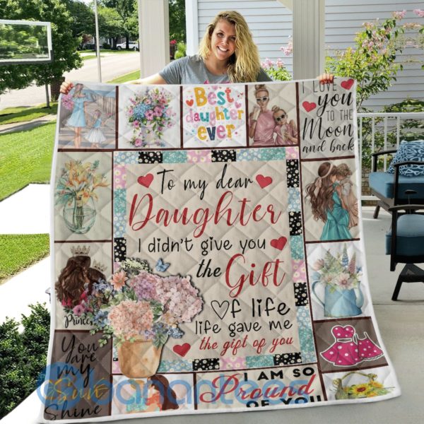 To My Dear Daughter Quilt Blanket Product Photo