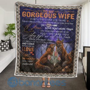 To My Gergeous Wife I Love You Fox Blanket Quilt Product Photo