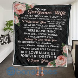 To My Gorgeous Wife Blanket Quilt Product Photo