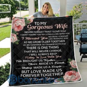To My Gorgeous Wife Blanket Quilt Product Photo