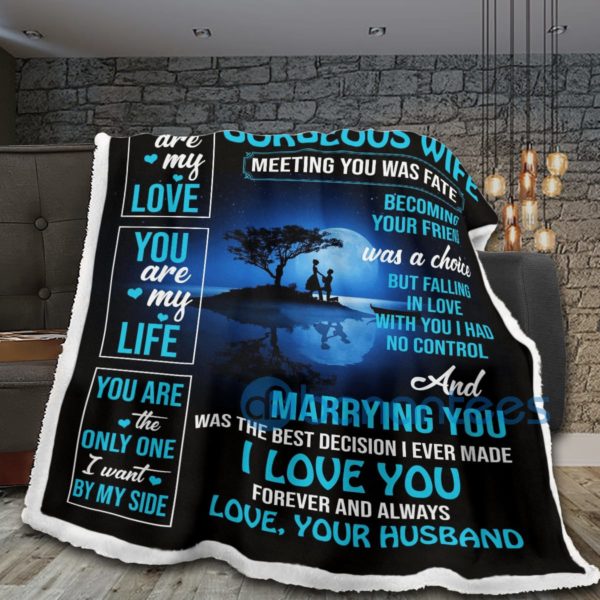 To My Gorgeous Wife You Are My Life Sherpa Blanket Product Photo