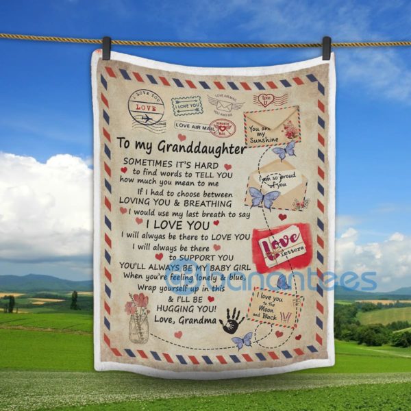 To My Granddaughter Air Mail Sherpa Blanket Product Photo