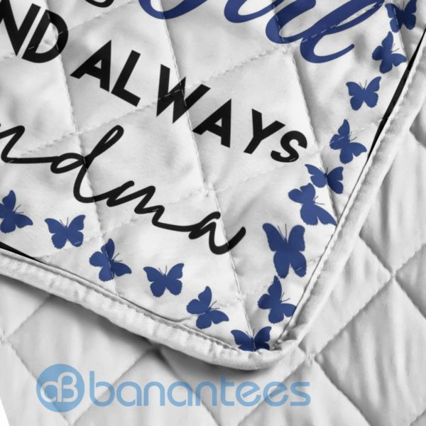 To My Granddaughter Baby Girl Blue Butterfly Blanket Quilt Product Photo