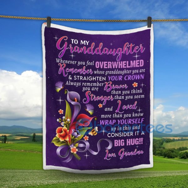 To My Granddaughter Consider It A Big Hug Sherpa Blanket Product Photo