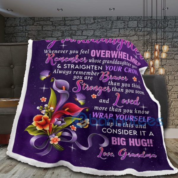 To My Granddaughter Consider It A Big Hug Sherpa Blanket Product Photo