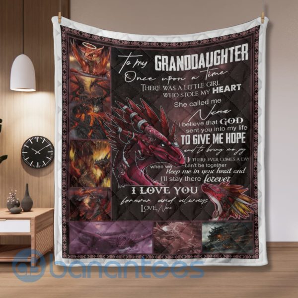 To My Granddaughter Dragon Quilt Blanket Quilt Product Photo