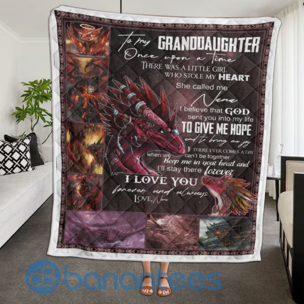 To My Granddaughter Dragon Quilt Blanket Quilt Product Photo
