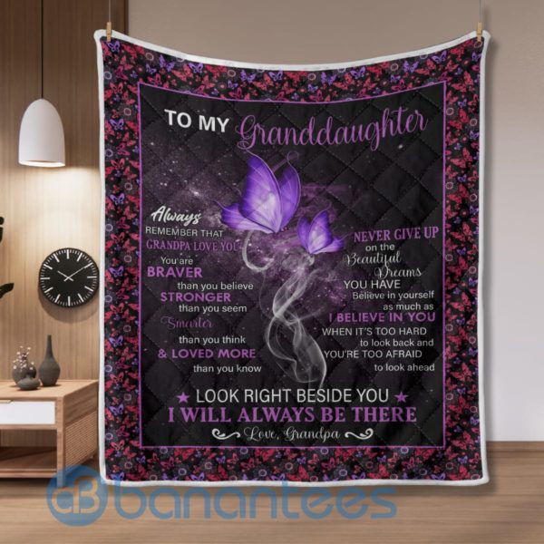 To My Granddaughter From Grandma Remember That Grandma Love You Blanket Quilt Product Photo