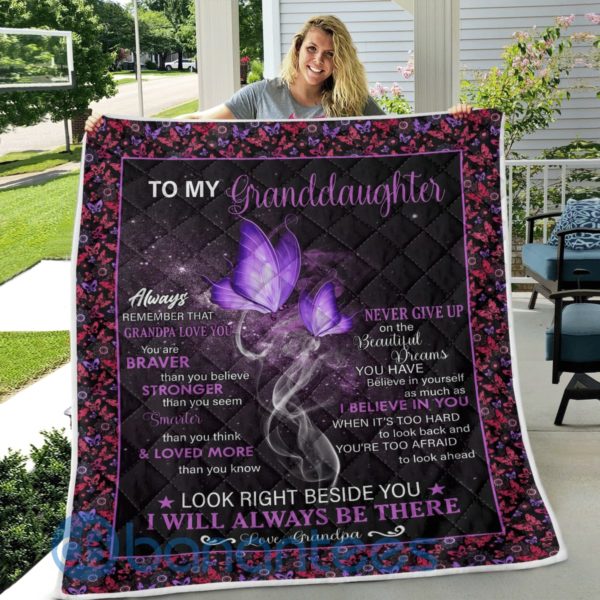 To My Granddaughter From Grandma Remember That Grandma Love You Blanket Quilt Product Photo