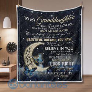 To My Granddaughter I Believe in You Butterfly Blanket Quilt Product Photo