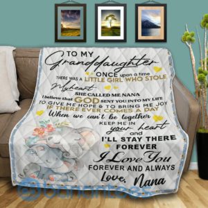 To My Granddaughter I Love You Elephant Quilt Blanket Quilt Product Photo