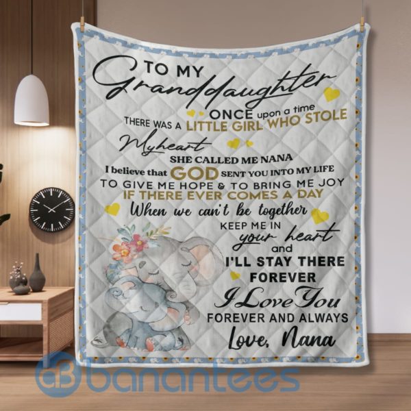 To My Granddaughter I Love You Elephant Quilt Blanket Quilt Product Photo