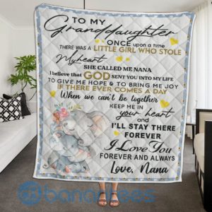 To My Granddaughter I Love You Elephant Quilt Blanket Quilt Product Photo