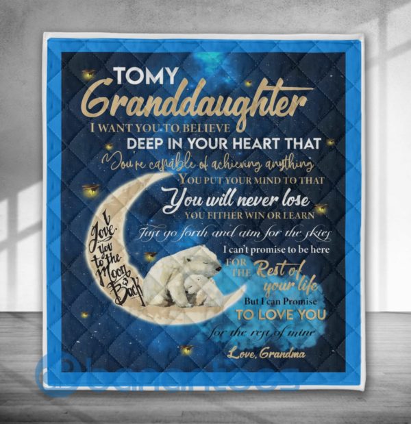 To My Granddaughter I Love You Solar Bear Blanket Quilt Product Photo