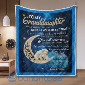 To My Granddaughter I Love You Solar Bear Blanket Quilt Product Photo