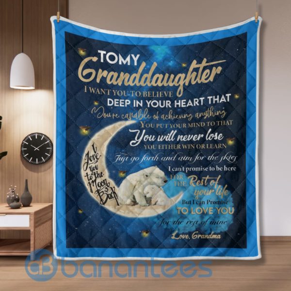 To My Granddaughter I Love You Solar Bear Blanket Quilt Product Photo