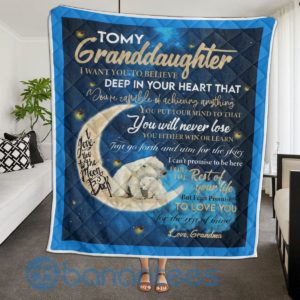 To My Granddaughter I Love You Solar Bear Blanket Quilt Product Photo