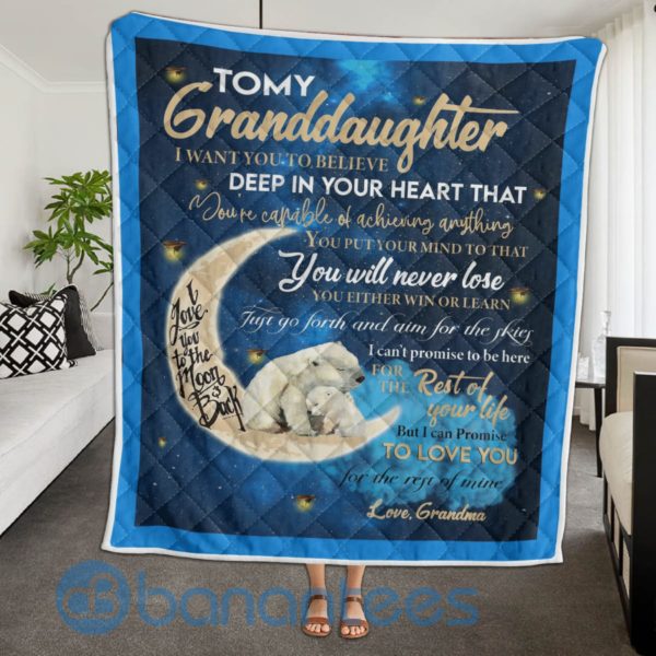To My Granddaughter I Love You Solar Bear Blanket Quilt Product Photo