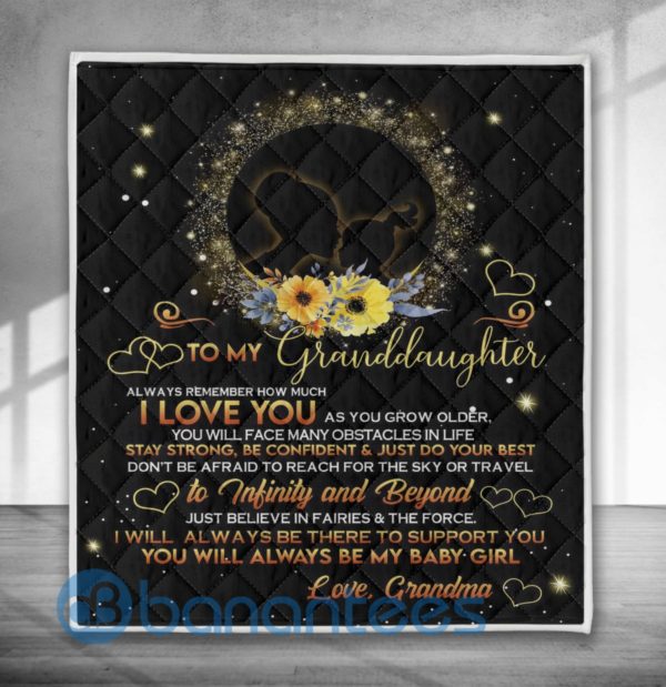 To My Granddaughter I Love You To Infinity and Beyond Blanket Quilt Product Photo