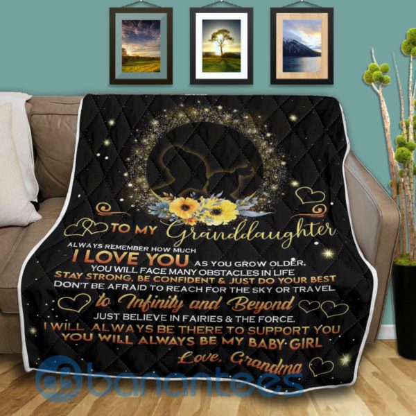 To My Granddaughter I Love You To Infinity and Beyond Blanket Quilt Product Photo
