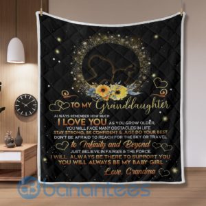 To My Granddaughter I Love You To Infinity and Beyond Blanket Quilt Product Photo