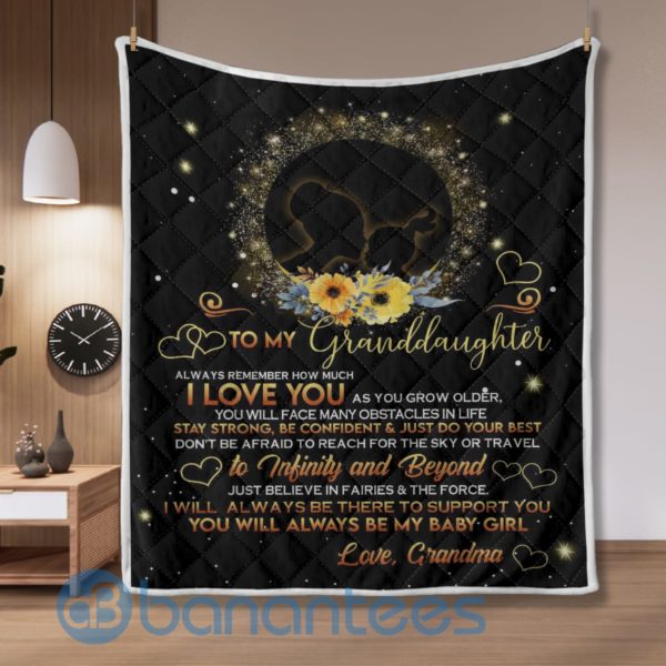 To My Granddaughter I Love You To Infinity and Beyond Blanket Quilt Product Photo