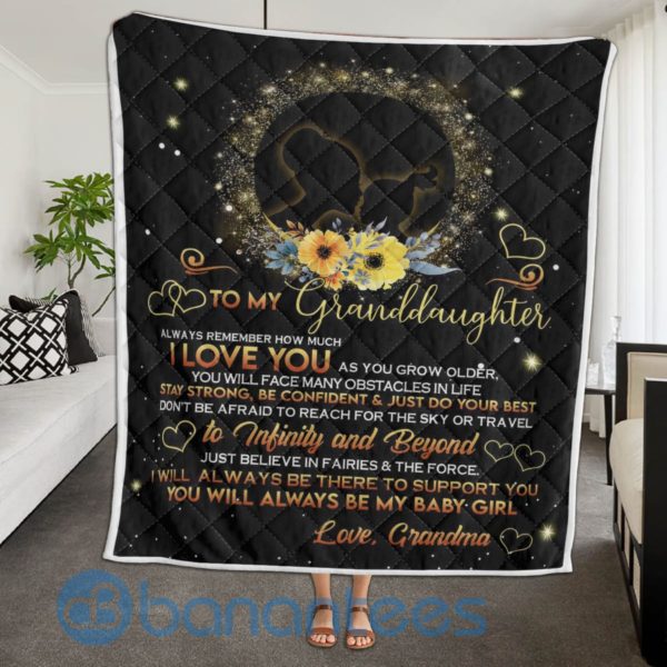 To My Granddaughter I Love You To Infinity and Beyond Blanket Quilt Product Photo