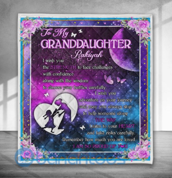 To My Granddaughter In My Heart Blanket Quilt Product Photo