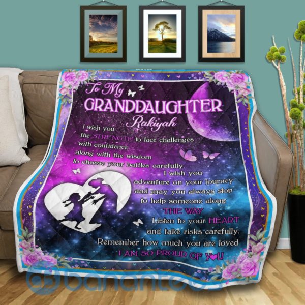 To My Granddaughter In My Heart Blanket Quilt Product Photo