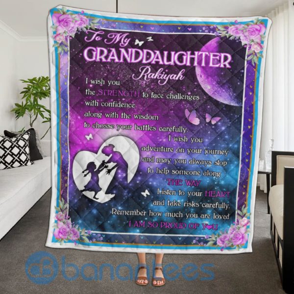 To My Granddaughter In My Heart Blanket Quilt Product Photo