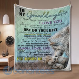 To My Granddaughter Just Do Your Best Wolf Quilt Blanket Quilt Product Photo