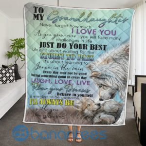To My Granddaughter Just Do Your Best Wolf Quilt Blanket Quilt Product Photo