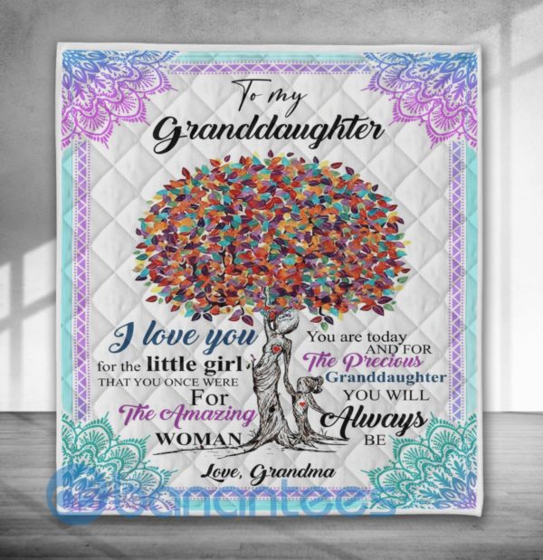 To My Granddaughter Love Grandma Blanket Quilt Product Photo