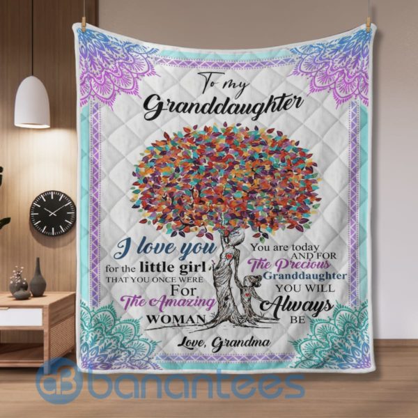 To My Granddaughter Love Grandma Blanket Quilt Product Photo