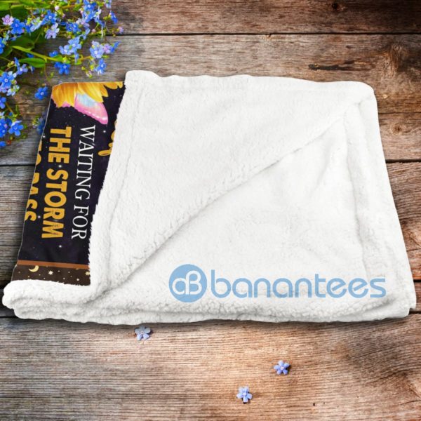 To My Granddaughter Never Foget I Love You Sunflower Butterfly Sherpa Blanket Product Photo