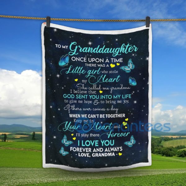 To My Granddaughter Once Upon A Time There Was A Little Girl Sherpa Blanket Product Photo