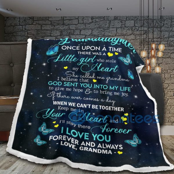 To My Granddaughter Once Upon A Time There Was A Little Girl Sherpa Blanket Product Photo