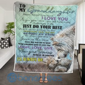 To My Granddaughter, Just Do Your Best Wolf Quilt Blanket Product Photo