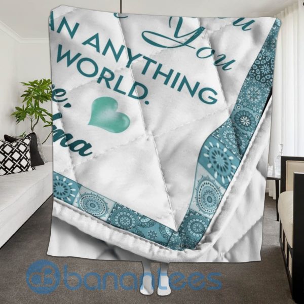 To My Grandson My Little Boy Wolf Quilt Blanket Quilt Product Photo