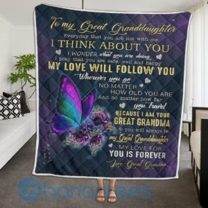 To My Great Granddaughter Butterfly Quilt Blanket Quilt Product Photo