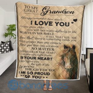 To My Great Grandson Horse Blanket Quilt Product Photo