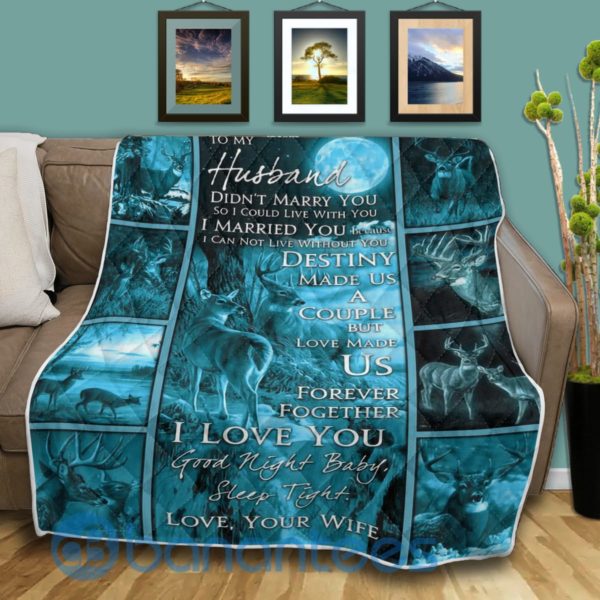 To My Husband Deer Hunter Quilt Blanket Quilt Product Photo