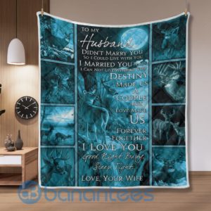To My Husband Deer Hunter Quilt Blanket Quilt Product Photo