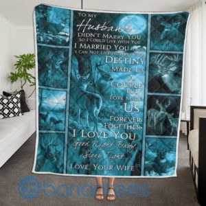 To My Husband Deer Hunter Quilt Blanket Quilt Product Photo