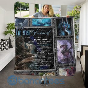 To My Husband Dragon Lover Quilt Blanket Quilt Product Photo
